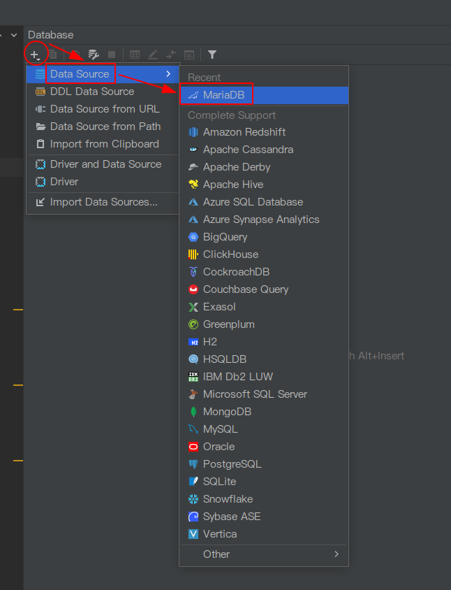 idea-capacity-data-grip-database-add-mariadb