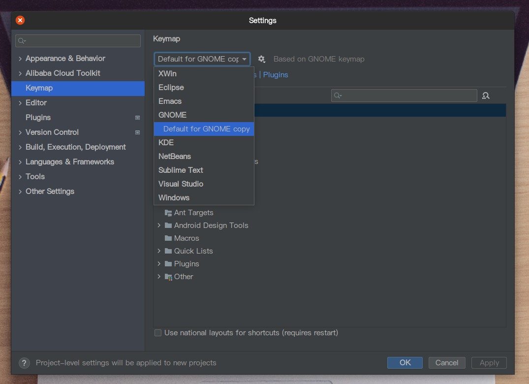 idea-settings-keymap